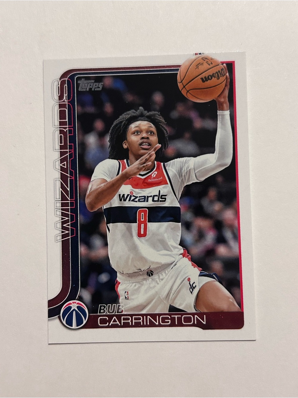Topps Bub Carrington Wizards NBA Card - White/Blue/Red